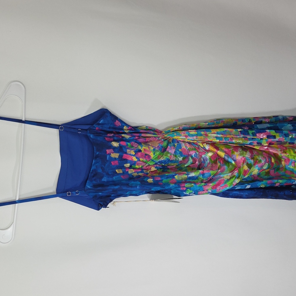 La Fuori Paillet Print Casa Dress In Blooming Sky Size Small NWT - Picture 7 of 14